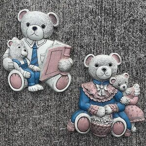 Vintage Homco Bear Family Nursery Plaques